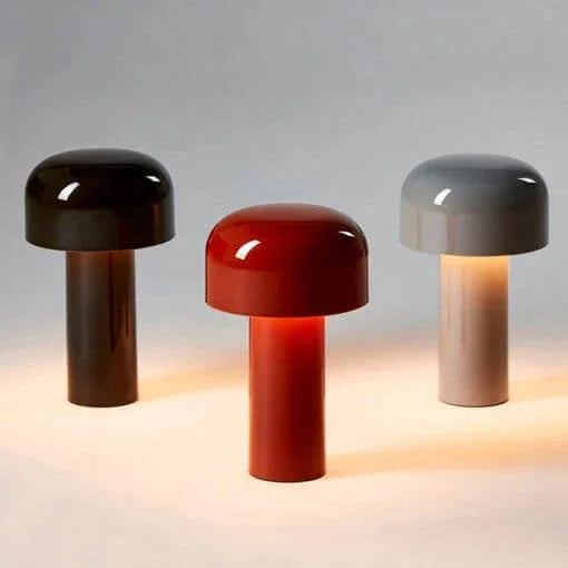 Sol Cordless Metal Mushroom Table Lamp | Rechargeable Dimmable Bedside Night Light