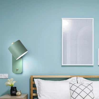 Macaron Nordic Wood Wall Light | Adjustable Bedside Lamp for Bedroom