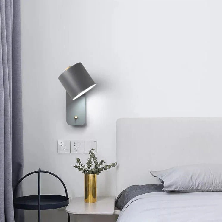 Macaron Nordic Wood Wall Light | Adjustable Bedside Lamp for Bedroom