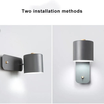 Macaron Nordic Wood Wall Light | Adjustable Bedside Lamp for Bedroom