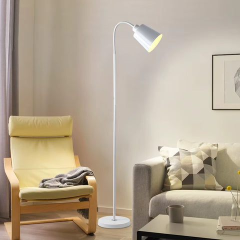 Scandinavian Wood Floor Lamp | Minimalist Metal Standing Lamp for Living Room