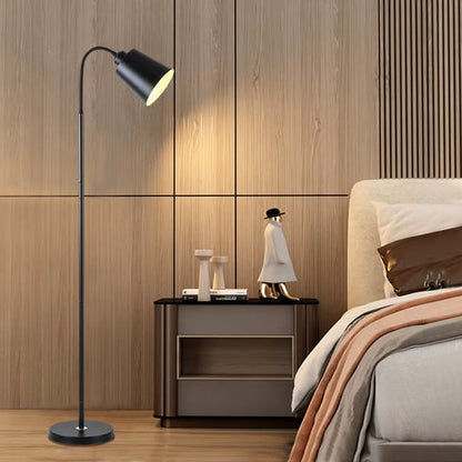 Scandinavian Wood Floor Lamp | Minimalist Metal Standing Lamp for Living Room