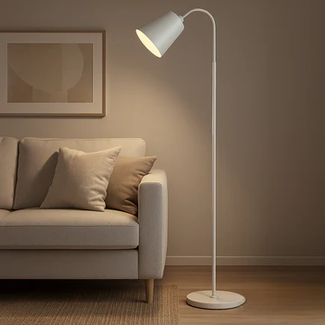 Scandinavian Wood Floor Lamp | Minimalist Metal Standing Lamp for Living Room