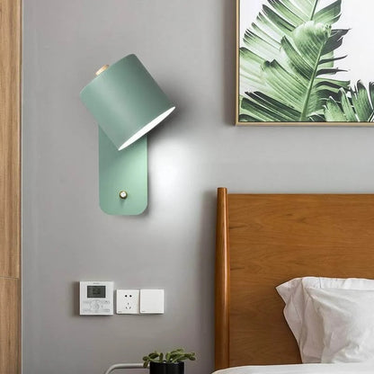 Macaron Nordic Wood Wall Light | Adjustable Bedside Lamp for Bedroom