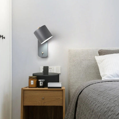 Macaron Nordic Wood Wall Light | Adjustable Bedside Lamp for Bedroom