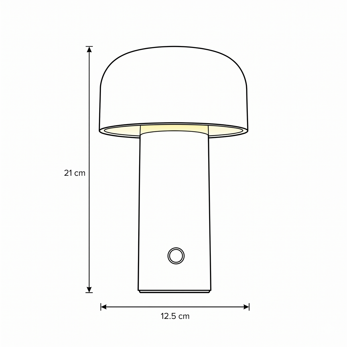 Sol Cordless Metal Mushroom Table Lamp | Rechargeable Dimmable Bedside Night Light