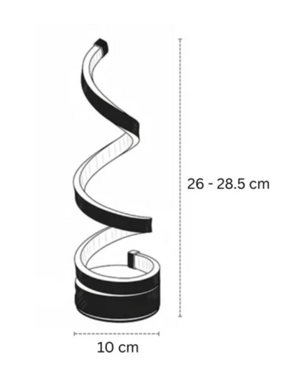 Sol Modern Spiral Table Lamp | Dimmable LED Curved Bedside Nightstand Light
