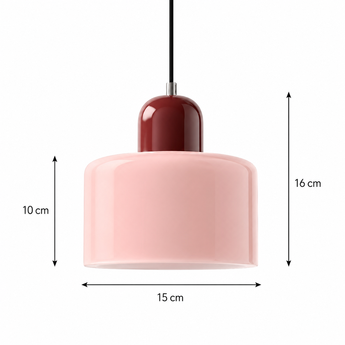 Sol Bauhaus Glass Pendant Light | Retro Ribbed Amber Hanging Ceiling Lamp