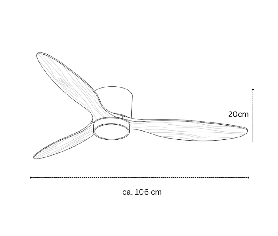 Ceiling Fan with Light | Dimmable LED Ceiling Light with Remote Control