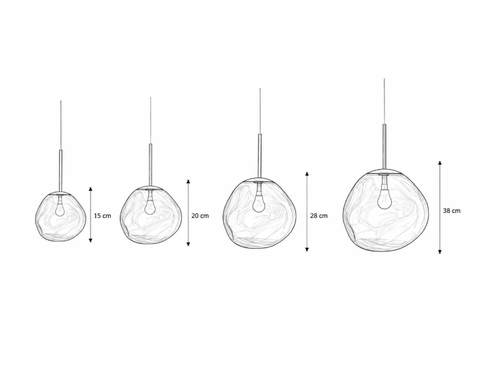 Sol Molten Lava Pendant Light | Modern Irregular Glass Ceiling Lamp for Dining Room