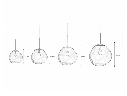Sol Molten Lava Pendant Light | Modern Irregular Glass Ceiling Lamp for Dining Room