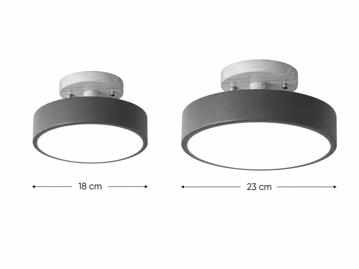 Sol Nordic Round Wood Ceiling Light | Ultra-Thin Modern LED Flush Mount Lamp