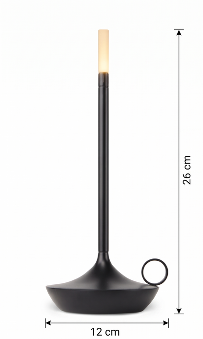 Sol Candlestick Cordless Table Lamp | Retro Rechargeable LED Bedside Night Light