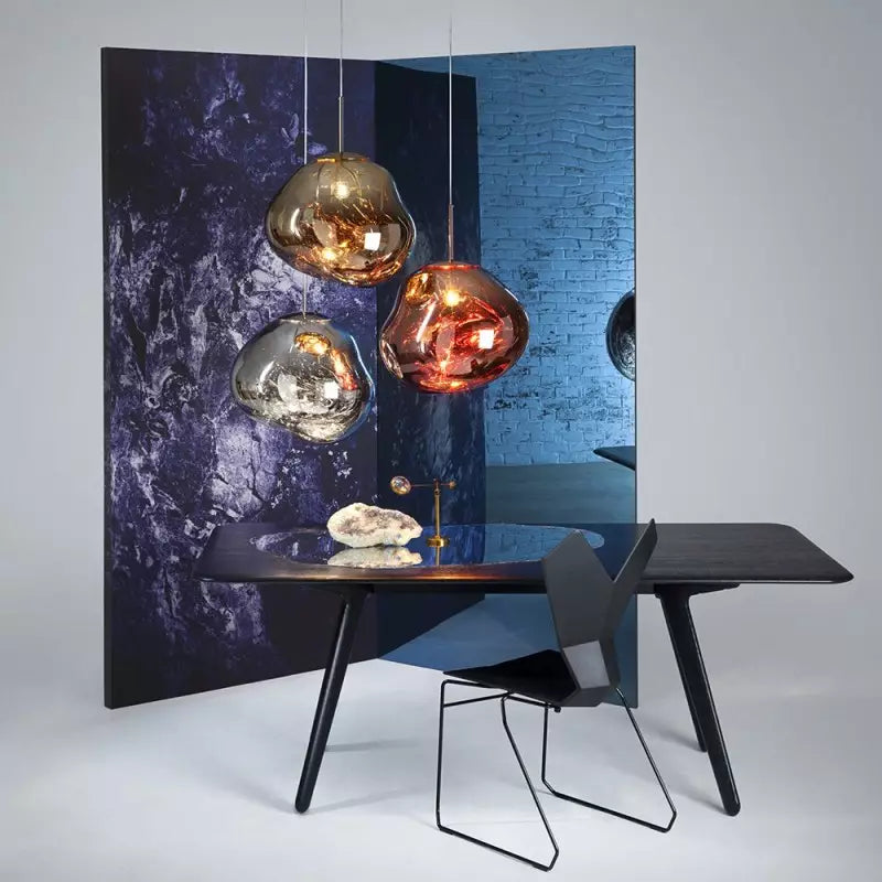 Sol Molten Lava Pendant Light | Modern Irregular Glass Ceiling Lamp for Dining Room