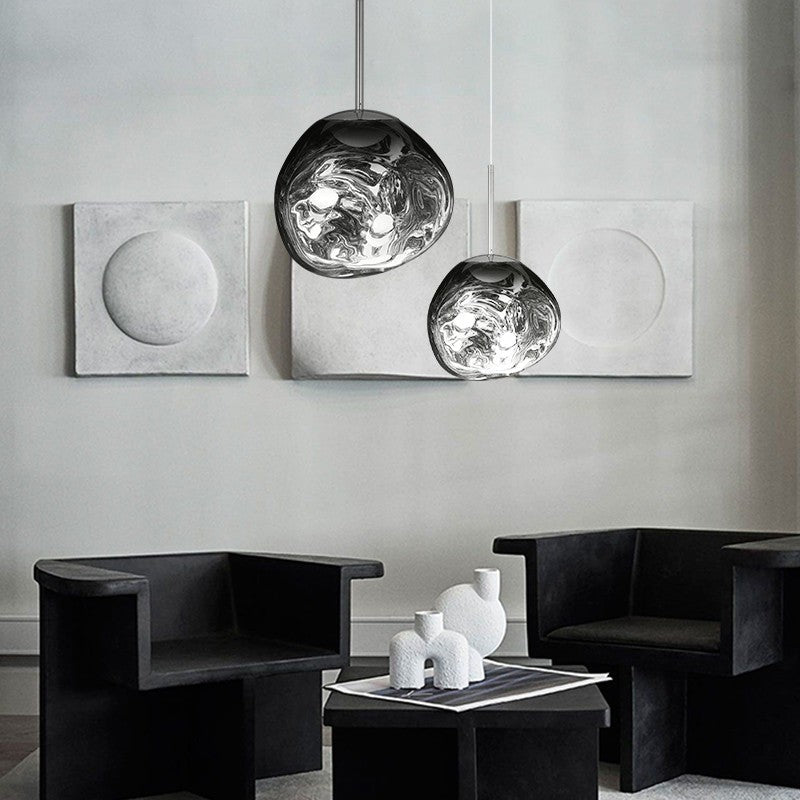 Sol Molten Lava Pendant Light | Modern Irregular Glass Ceiling Lamp for Dining Room