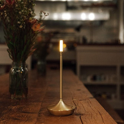 Sol Candlestick Cordless Table Lamp | Retro Rechargeable LED Bedside Night Light