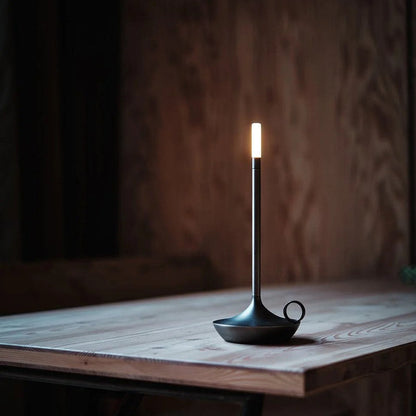 Sol Candlestick Cordless Table Lamp | Retro Rechargeable LED Bedside Night Light
