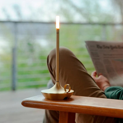 Sol Candlestick Cordless Table Lamp | Retro Rechargeable LED Bedside Night Light